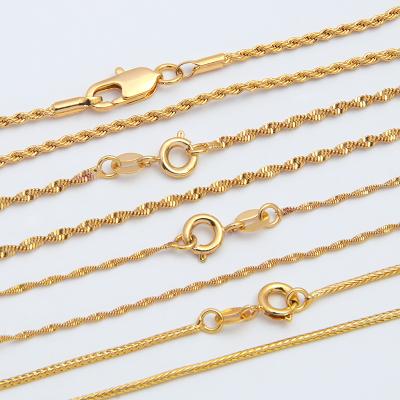 China Vintage Round 14K Gold Plated Finish High Quality Female Chain Necklace for sale