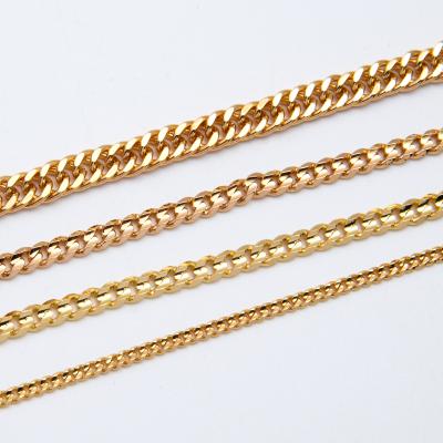 China Hiphop Fashion Ladies Necklace Mens Snake Chain Jewelry 14K Thick Gold Plating for sale