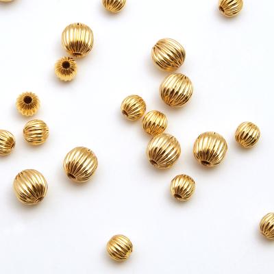 China Fashion and Stylish Bracelet Necklace Jewelry Making DIY Corrugated Beads Ladies High Quality Pumpkin Beads for sale