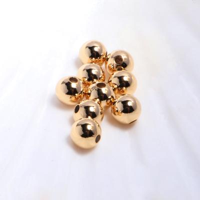 China METAL bead 14K gold plated copper beads high quality brand new gold plated round jewelry accessories for sale