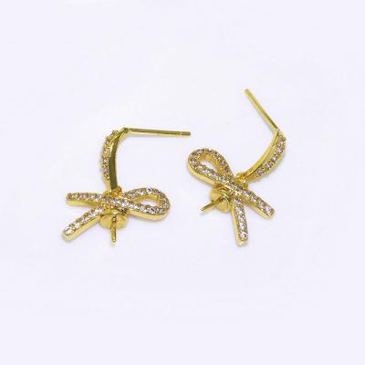 China Copper Hot Selling Jewelry Accessories Women's Gold Plated Earrings Accessories for sale