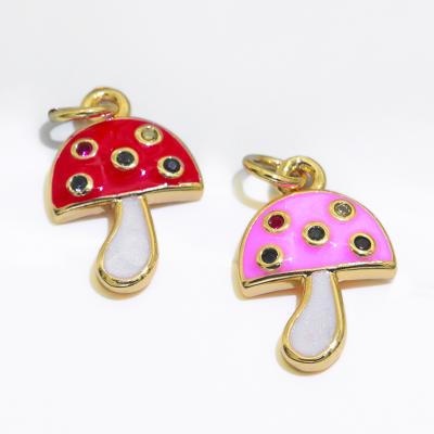 China Golden jewelry pendant new by cute fashion cartoon style mushroom shape fashion environmental protection material for sale