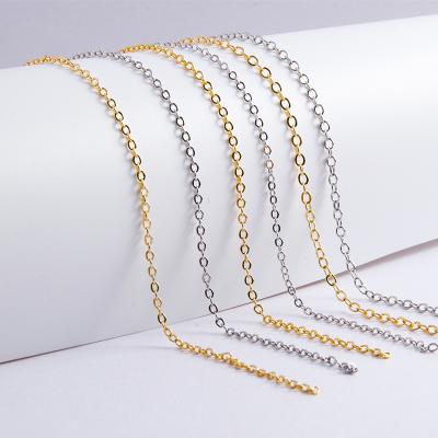 China Fashion and stylish chain necklaces plated simple wholesale plain women fashion unisex technology for sale