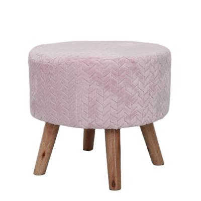 China Comfortable Kids Stool Wooden Stool Embossed Short Fur Around Modern Kids Wooden Wooden Stool for sale