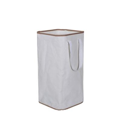 China Handled And Large Capacity Laundry Basket Canvas Bag Lightweight Cotton Laundry Hamper for sale