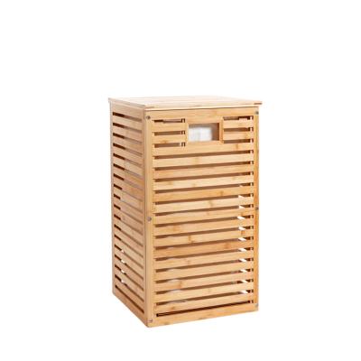 China Modern Foldable Custom Baby Dirty Clothes Square Storage Laundry Hamper Flat Bamboo Hamper for sale