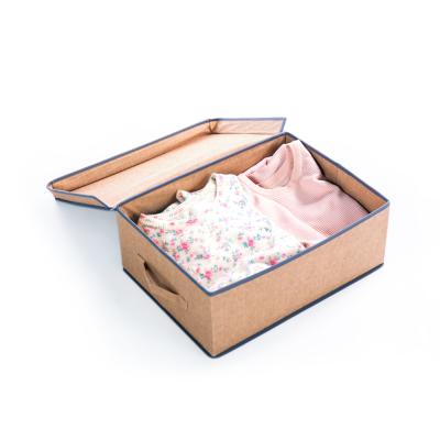 China Viable Hot Folding Nonwoven Clothes Storage Box, Storage Basket Organizer Box With Lid for sale