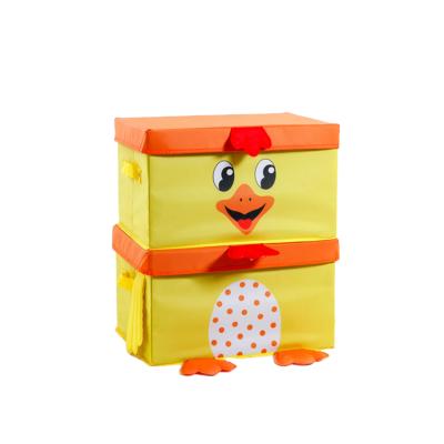 China 6-10L Capacity Cute Foldable Animal Shape Big Square Toy Storage Box Kids Organizer Sustainable for sale