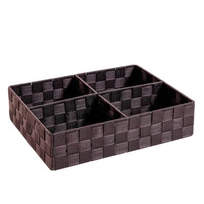 China Sustainable Custom Hand Made Square 6-10l Brown Makeup Organizer Storage Box For Home for sale