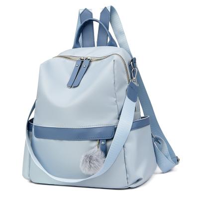 China Waterproof 2021 Winter New Oxford Women's Bag Solid Color Large Capacity Simple Backpack for sale