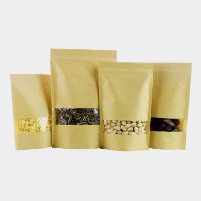 China POLYSMARTS Recyclable Free Design Kraft Paper Bag With Clear Window , Free Sample Die Cut Paper Kraft Bag for sale