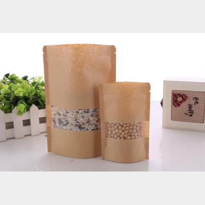 China Custom Printed Recyclable Kraft Paper Zipper Bag Suppliers, High Quality Die Cut Paper Kraft Bag for sale