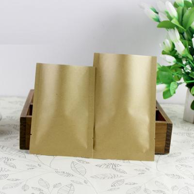 China Polysmarts Logo Recyclable Custom Design 3 Side Seal Kraft Paper Vacuum Bag Dry Food Bag for sale