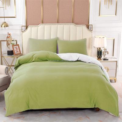 China Simply 90 GSM Microfiber Beautiful Double Brushed Bed Sheet Set With Bedding Set for sale