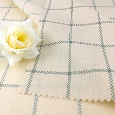 China Custom Printed TC Fabric Shrink-Resistant 100gsm Printed Check Pattern Shirt Fabric for sale