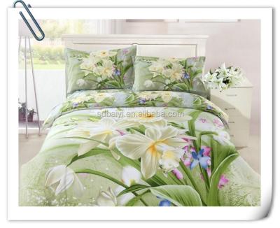 China Wholesale 4 Pcs Disposable Quantity Large Bed Sheet Sets And Home Use Porcelain 3d Flower Design for sale