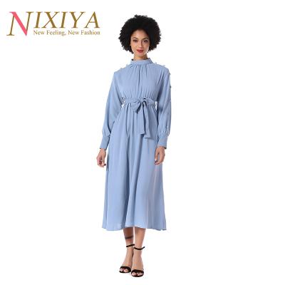 China Plus Size Fashion Clothes For Lady Long Sleeve With Print Below The Knee Woman Dress for sale