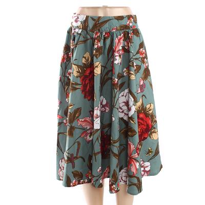 China Plus Size Casual Pretty 2018 Women's Floral Skirt Fashion Printed Skirt Pattern for sale