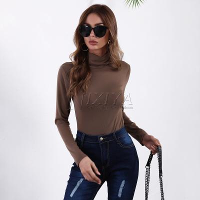 China High Quality Anti-pilling Women Turtle Neck Underwear Tank Tops Blouse New Design Long Sleeve for sale