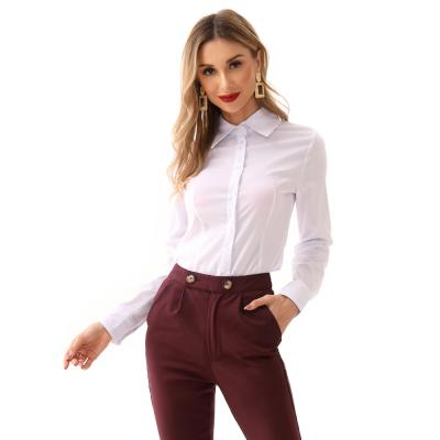 China 2020 High Quality Office Shirt Women Cotton Long Sleeve Anti-pilling Shirt for sale