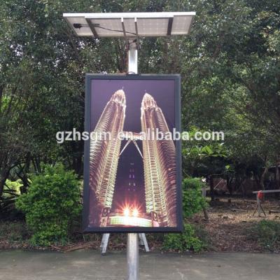 China 2019 Smart City Solar Powered Aluminum Lamp Post Light Box With LED Lighting Rectangle for sale