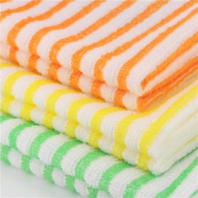 China Sustainable Stripe Household Cleaner Microfiber Hot-selling Towel for sale