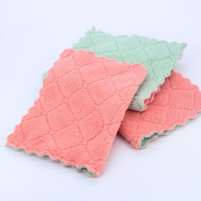 China Durable Kitchen Wash Cloth Super Soft Ultrasonic Cut Dish Towel for sale