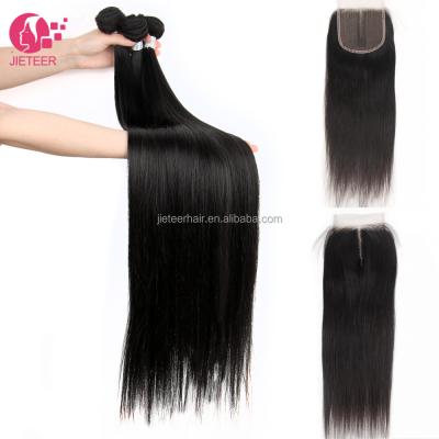 China Wholesale Price Silky Straight Straight Wave Hair Weave Bundles Bundle 100% Remy Unprocessed Cuticle Aligned Peruvian Wigs Closure Hair for sale