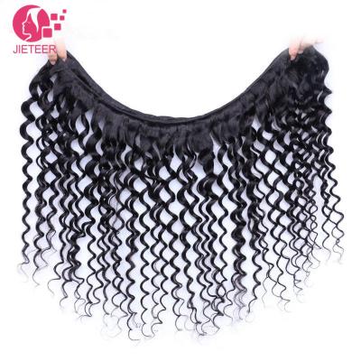 China Cheap Deep Wave Deep Wave Bundles With Closure Deep Wave Hair Bundles With Lace Frontal Virgin Raw Cuticle Aligned Deep Wave Hair for sale