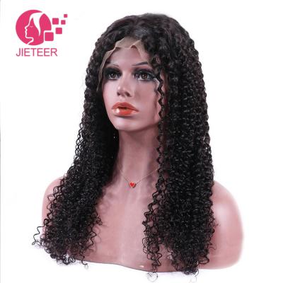 China 100% Swiss Lace Front Wig Jerry Curl Highlight Vendors Jerry Curly Indian Natural Human Virgin Hair Front Wigs For Black Woman for sale