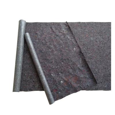 China Waterproof Absorbent Blanket Fleece Gray Recycled Sticky Polyester Needle Paint Felt With PE Protect Carpet for sale