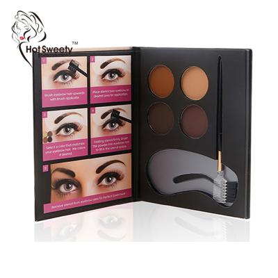 China Waterproof 4 Colors Kit Brow Pomade Tweezers Stencils With Mirror Makeup Brushes Eyebrow Paint Powder Brow Gel Eyebrow Enhancer Makeup for sale