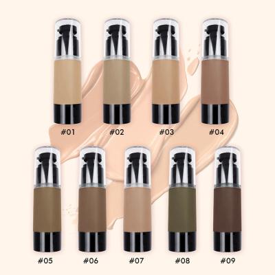 China Moisturizer Custom 9 Colors Oil Control Concealer Pencil Face Matte Liquid Foundation Waterproof For Black Cream Skin for sale