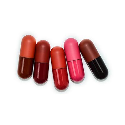 China Sunscreen Make Your Logo Oem Mini Capsule Lip Gloss Long-term Moisturizing Non-stick Cup Matte Velvet Lip Glaze for sale