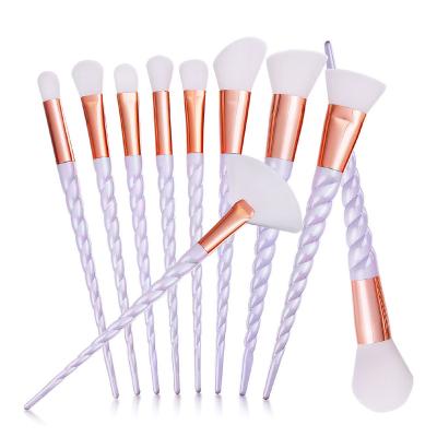 China soft & Crystal Thread Diamond Available Color Comfortable Private Label 10 Pcs Clear Soft Hair Makeup Brush for sale