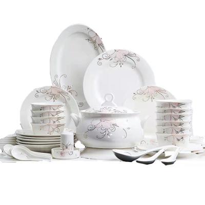 China Disposable Modern Ceramic Dinnerware Set For Kitchen Restaurant Style Dish Sets Classic Ceramic Dinnerware Set Ceramic Dinnerware Tableware for sale