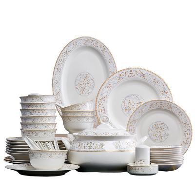 China New Arrived Disposable Ceramic Dinnerware Set Nordic Ceramic Hotel Dinnerware Set Dish Sets Japanese Style Dinnerware Gift Ceramic Set for sale