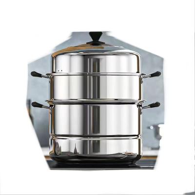 China Sustainable hot selling 26/30/36 cm portable multifunctional stainless steel fruit food aluminum steamer pot for sale