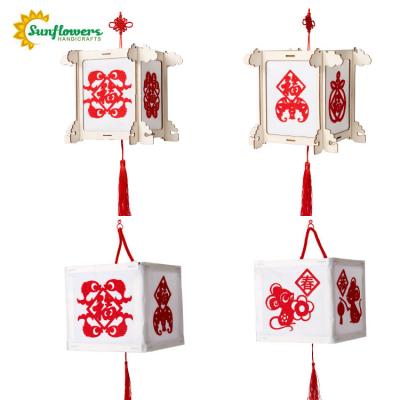 China New Year Lantern Decorations 2020 51cmx24cm DIY Wooden Chinese New Year Lantern Decoration 2020 For DIY Craft Supplies for sale