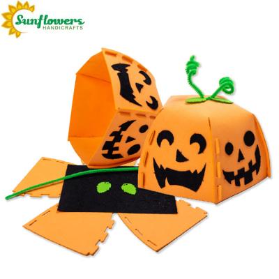 China Festival Decoration Foam Craft Halloween Pumpkins Hat Kits For Kids Ages 3+ Handicraft Projects for sale