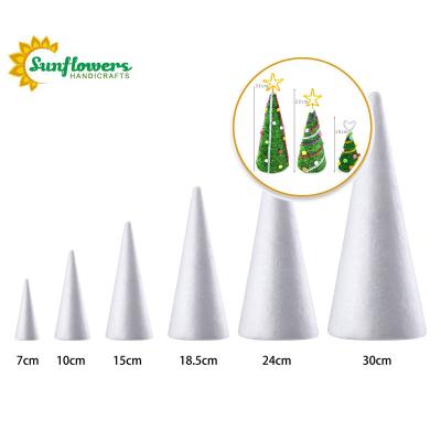 China DIY CRAFT SUPPLIES DIY Styrofoam White Cone For Christmas Tree Party Decoration for sale