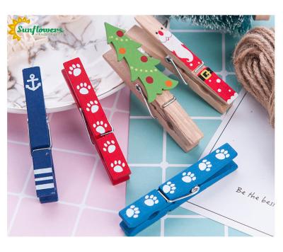 China Europe 72mm Large Custom Decoration Wooden Craft Peg For Christmas Holidays for sale