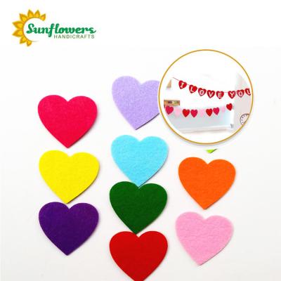 China Festival decoration felt fabric heart shapes for festival and party for sale