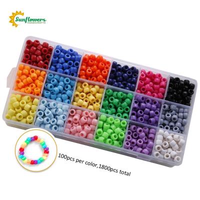 China Kids Eco-Friendly DIY Opens Pony Beads Kit in Organizer Box for Hobby Crafts for sale