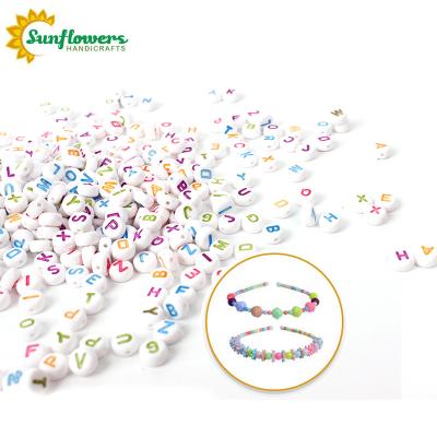 China Bracelet Jewelry Making and Crafting Projects New 7*3mm DIY Decorative Craft Beads Alphabet Letters for Bracelets Crafts for sale