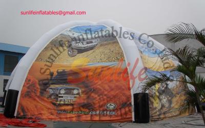 China inflatable air tight 0.6mm pvc tarpaulin white outdoor spider tent for sale