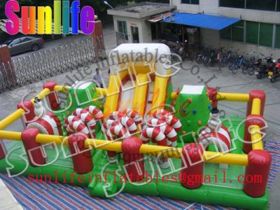 China Outdoor Inflatable Fun City / Jumping Obstacle Bouncy Castle For Children for sale