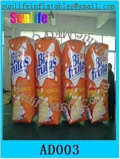 China inflatable 0.6mm pvc juice box for advertising for sale