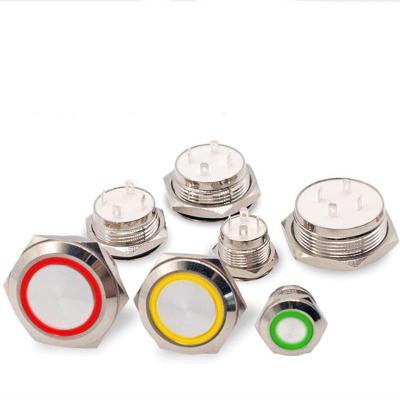 China 12/16/19/22/25mm 12/16/19/22/25mm 12/16/19/22/25mm Metal Push Button Switch Micro Stroke Ultra Short Self-Adjustment Waterproof Push Button Switch for sale