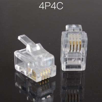 China 4P4C 4 Pins 4 Contacts Telephone RJ11 Plug Jack RJ11 Modular Connector 50pcs 4P4C 4 Pins 4 for sale